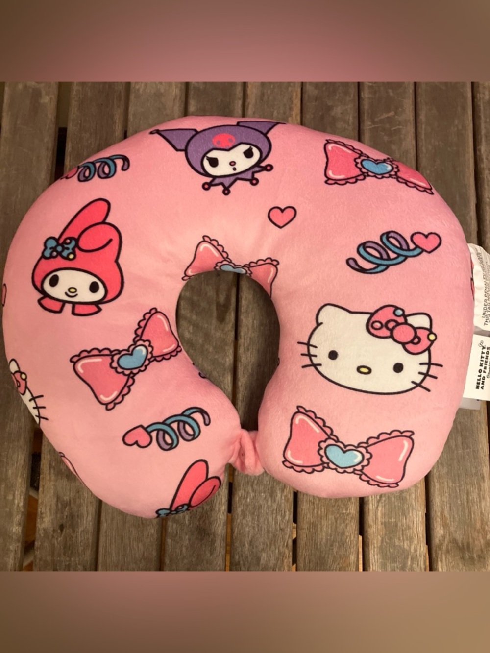 Hello Kitty Pink Bow Travel Neck Pillow